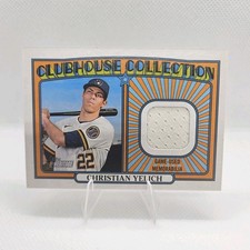Topps 2021 Heritage High Number Clubhouse Collection Relics Yelich Brewers CC-CY