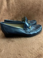 K by clarks vintage black loafers with gold detail UK 4.5