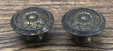 Vintage Pair of Round Mushroom Knobs Pulls Handles 1 1/8" 069