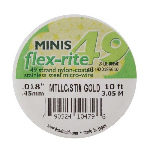 49 hebras de alambre para abalorios y joyas - color oro metálico. - Imagen 14 de 19