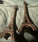 2 Eiffel Tower Replica Metal Souvenir-La Tour Eiffel - 8"X3"