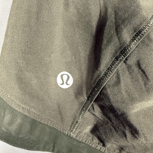 Lululemon Miles Ahead Shorts Womens M Green Running Reflective Elastic Waist - Picture 6 of 8