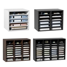 Wood Literature Organizer Adjustable File Sorter 5/12/24/36 Compartments
