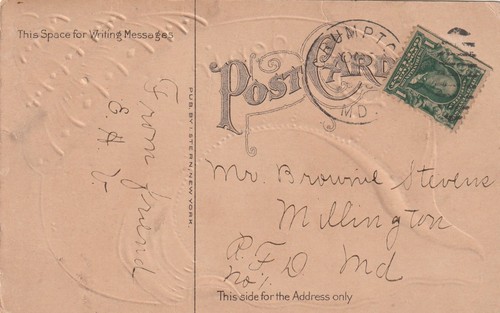 Crumpton MD Sea Shell Design en relieve alrededor de 1910 - Imagen 2 de 2