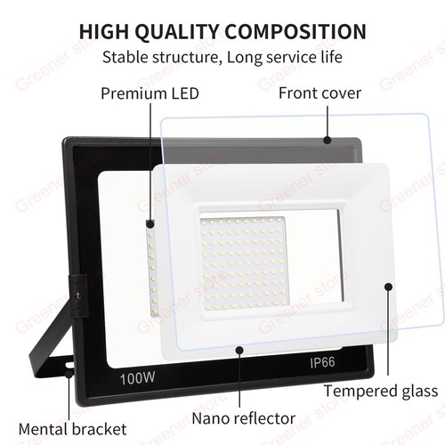 100W LED Flood Light Outdoor Security Spotlight for Garden Yard IP66 220V-240V x - Picture 4 of 13