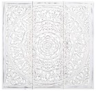 Wall Hanging Plaques - Wall Art Wall Décor Plaques - 36x12 Inch White Antique.