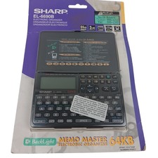 Sharp EL-6690B Memo Master 64KB Electronic Organizer Backlight 3-Line Display Ne