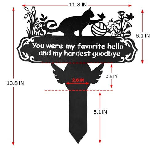 Pet Grave Markers 12"X 14" Metal Baked Enamels Headstone Decorations for Cat - Picture 4 of 7