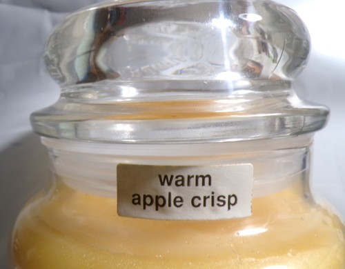 RARE Vtg Retired 80's Yankee Country Kitchen Candle Glass Jar Warm Apple Crisp - Picture 2 of 10