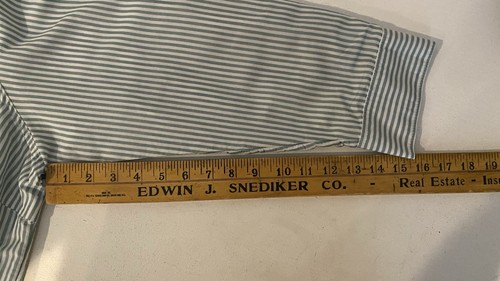 SAMTHERZ Shirt Damen weiß mit grünen Streifen Langarm Knopfleiste Größe 2X - Bild 8 von 11