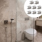 8Pcs Glass Shelf Bracket Clamps Adjustable Shower Glass Holders