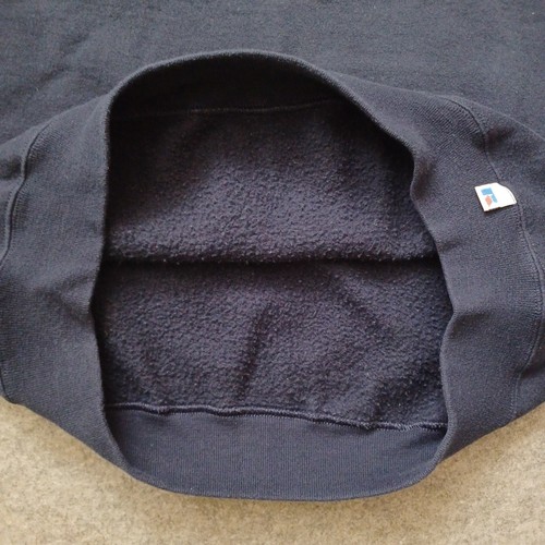 Vtg Russell Athletic Sweatshirt L Blue Blank Pullover Crewneck Long Sleeve Y2K - Picture 12 of 15