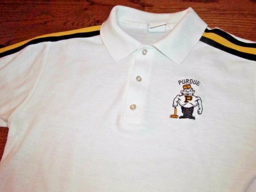 Vintage PURDUE Boilermakers Pete Knit Polo Thin Shirt The Big R RC Sportswear M - Picture 4 of 6