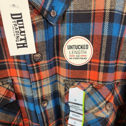 NEW Duluth Trading Co Mens Burlyweight Relaxed Fit Dual Chest Pocket Flannel 3XL - Picture 3 of 7