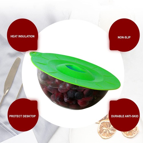 Set of 5 Silicone Lids,Heat Resistant, Microwave Splatter Covers, Reusable Fo... - Picture 3 of 7