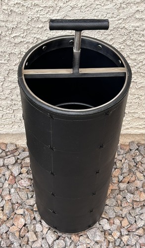 GLOBAL  VIEWS MCM Black Leather Umbrella/Cane  Stand - Bild 9 von 16