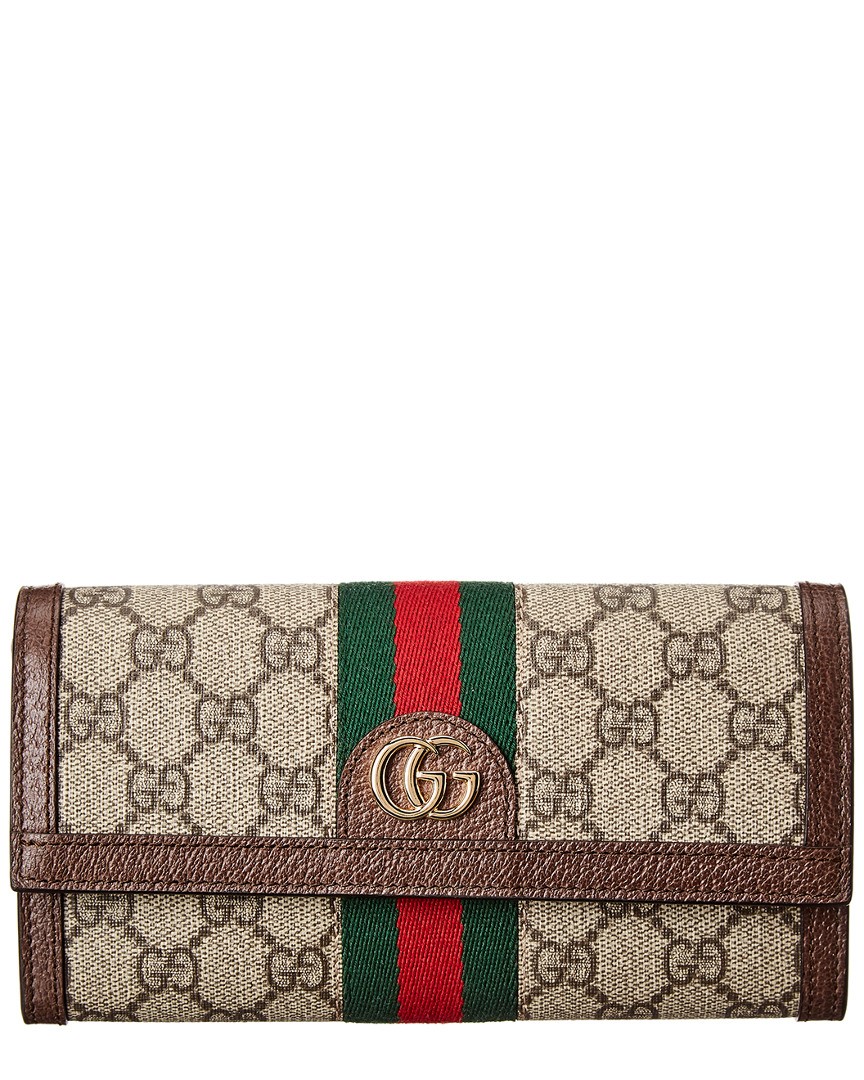 Женский кошелек Gucci Ophidia Gg Supreme из холста и кожи Continental Womens Ns