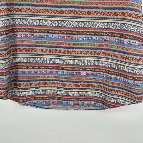 Mini Abito Ellison Boho Tessuto Motivo Misto Hippie Blu Scollo Spacco Tasche Tg L - Foto 5 di 10