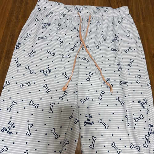 Pantalones Life is Good Azul Rayas Tamaño Hueso de Perro Pequeños Suaves Jammy - Imagen 3 de 7