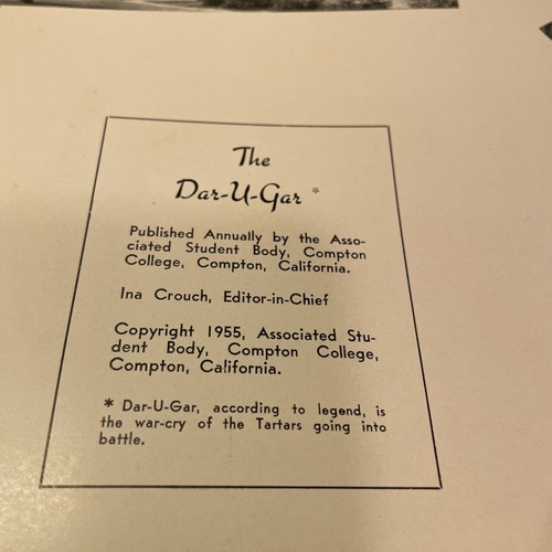 Anuario vintage de Compton College California 1955 "Dar-u-gar" - Imagen 3 de 8