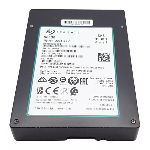 Seagate XS960SE70004 960GB Nytro 3331 SFF 2.5in SAS 12G SSD Factory Recertified - Picture 3 of 3