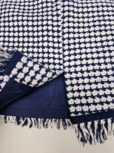 Women's Tahari Arthur S. Levine A Line Skirt Navy Blue & White Size 10P - Picture 9 of 11