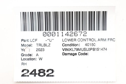 2021-2025 CHEVROLET TRAILBLAZER FRONT RIGHT PASSENGER SIDE LOWER CONTROL ARM OEM - Picture 12 of 12