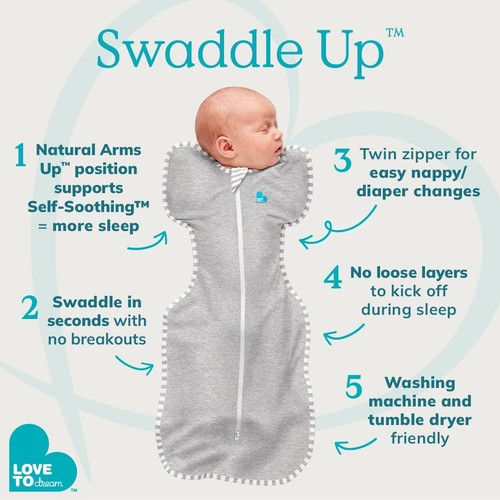 Love to Dream Swaddle UP, Baby Schlafsack, selbstberuhigende Swaddles Neugeborene blau - Bild 6 von 9