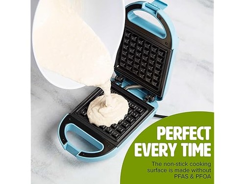 Tasty Mini Nonstick Waffle Maker Blue - Picture 4 of 7