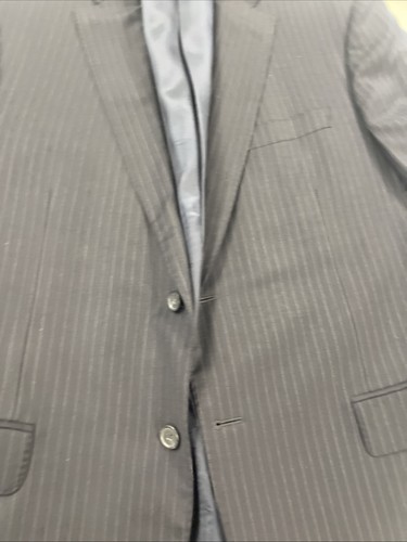 Samuelsohn Men's Dark Navy Blue Striped Wool Blazer 44R $1,495 - Picture 10 of 11