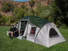 Large Outdoor 12 Person Instant 3 Room Cabin Camping Tent w/LED Lighted Pole