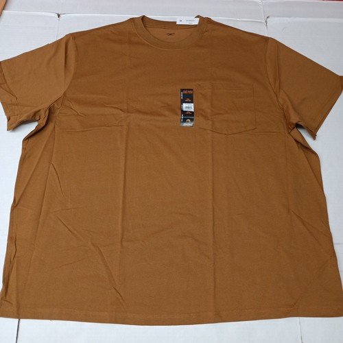 2 Brahma Short Sleeve Work T-Shirt 4XL 58-60 Brown Pocket Tee 100% Cotton - Picture 2 of 8