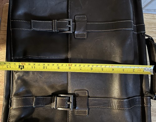 Kenneth Cole braune Echtleder Aktentasche Messenger Laptoptasche, Riemen ca. - Bild 17 von 20