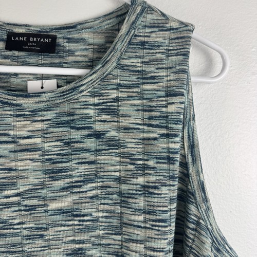 Neu mit Etikett Lane Bryant Damen Tanktop STRICK Rundhals blau/grau - 22/24 - Bild 2 von 9