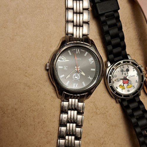 Set Of 10 Wrist Watch And Spare Chain Links Untested Disney Geneva Etc For Parts - Picture 3 of 8