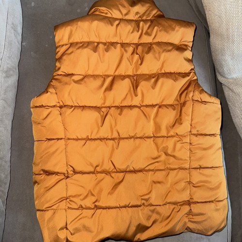 Gap Kids Size M 8-9 Sherpa Puffer Vest Autumn Orange Insulated Zip Up Pockets - Picture 5 of 7