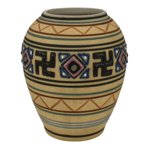 Brush McCoy Zuniart 1924 Art Pottery Native American Design Ceramic Vase 050 - Picture 2 of 6