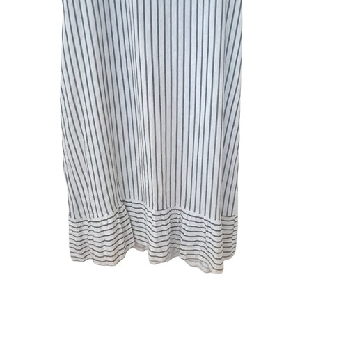 7 Agosto Made In Italy Blue Striped Sleeveless Linen Dress Made In Italy Size XL - Picture 9 of 10