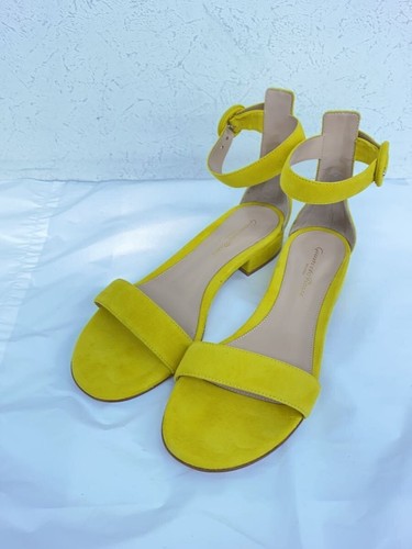 Gianvito Rossi Sandals Women’s 36 Yellow Suede Slip-On Dress Shoes - Picture 2 of 5