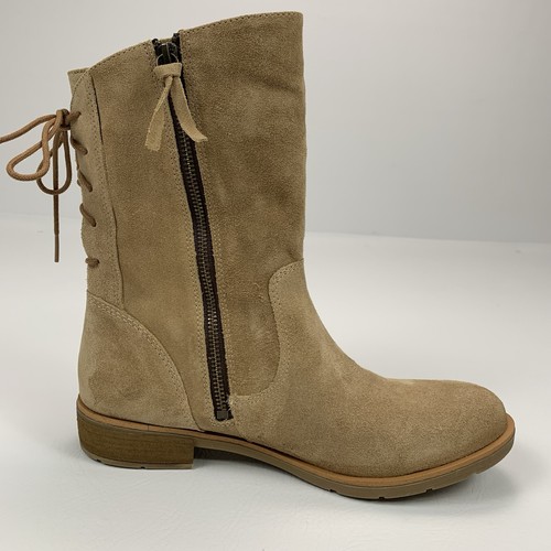 Sofft Sharnell Damenschuhe 10M beige Leder hinten Schnürschuhe mittelhohe Freizeit-Booties - Bild 12 von 21
