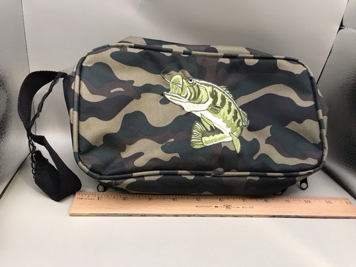 Camouflage Toiletry Bag With Fish Embroidered On It - Picture 2 of 5
