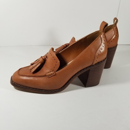 Tacones Vince Camuto para mujer talla 8M Caiana Congac marrón mocasín borlas - Imagen 1 de 6