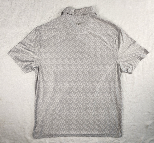 Hickey Freeman Polo Shirt Mens Large Gray Pattern Golf Performance Lightweight - Picture 9 of 11