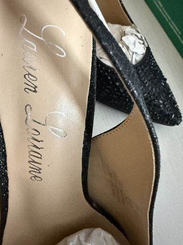 Lauren Lorraine Rachel hochhackige Damenschuhe Strass schwarz Slingback Größe 11 - Bild 10 von 18