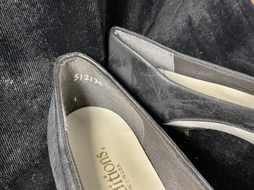 Zapatos Audiciones Vintage Blanco y Negro Español Bloque Tacones Talla 7 #3 - Imagen 14 de 24