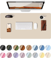 Large Leather Desk Pad Protector, Non-Slip PU Office Mat for Laptop  Desk