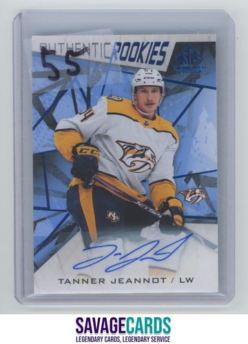 2021-22 SPGU Authentic Rookies Blue Auto Tanner Jeannot #122 Nashville Predators