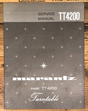 Marantz TT4200 TT-4200 Record Player / Turntable Service Manual *Original*  			
