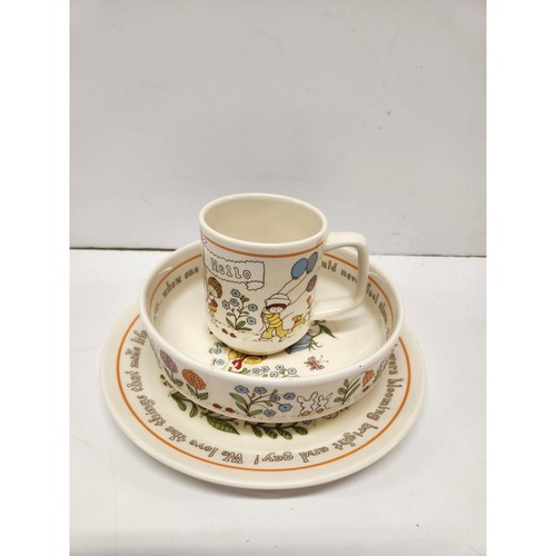 Lenox GENTLE FRIENDS Childs Plate Bowl Cup Porcelain 3 Place Setting Vintage USA - Picture 1 of 6