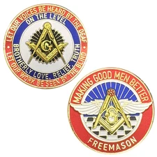 EL18-12 Masonic Illuminati FreeMason Lodge secret freemasonry challenge coin